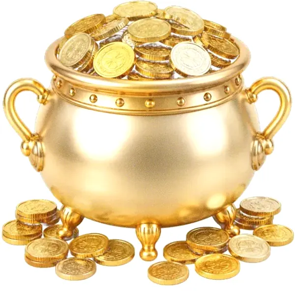 Coin-filled cauldron — SlotsCharm