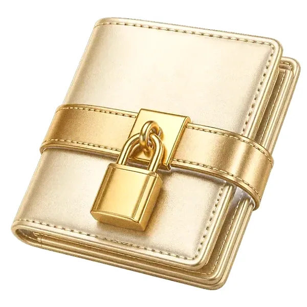 Locked leather wallet — SlotsCharm